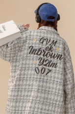 1中性风小香风长袖衬衫女大码中性风情侣潮衬衫CCS8019P45控68，男装衬衫，星座226-2