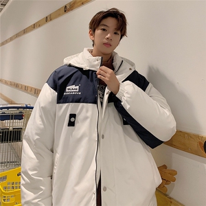 EQ333 可脱卸帽子撞色工装棉衣外套男2024新款冬季冲锋衣棉服图片