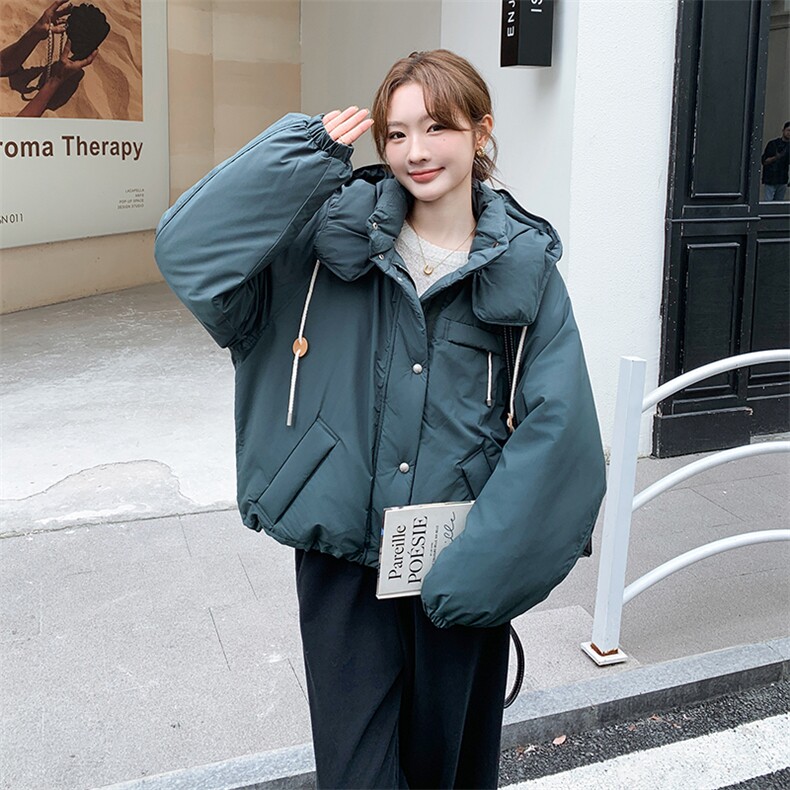 现货90绒墨绿色工装羽绒服小个子高级感炸街2C206-L66-P295-K438,女装羽绒服,2C206