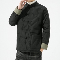 9366^2025男装冬季棉衣男羽绒服棉服潮中式唐装复古风居士服，男装棉衣，钱塘777(原3023)