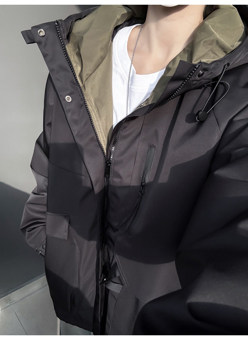 现货5W件冬季三防美式boxy解构连帽雪山冲锋衣棉衣男女棉服厚外套,男装夹克,电商A443
