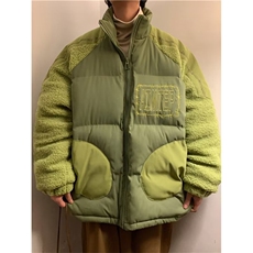 棉服男冬季美式拼接羊羔绒外套棉袄cityboy潮牌加厚棉衣M2516-p98，男装棉衣，星座1008