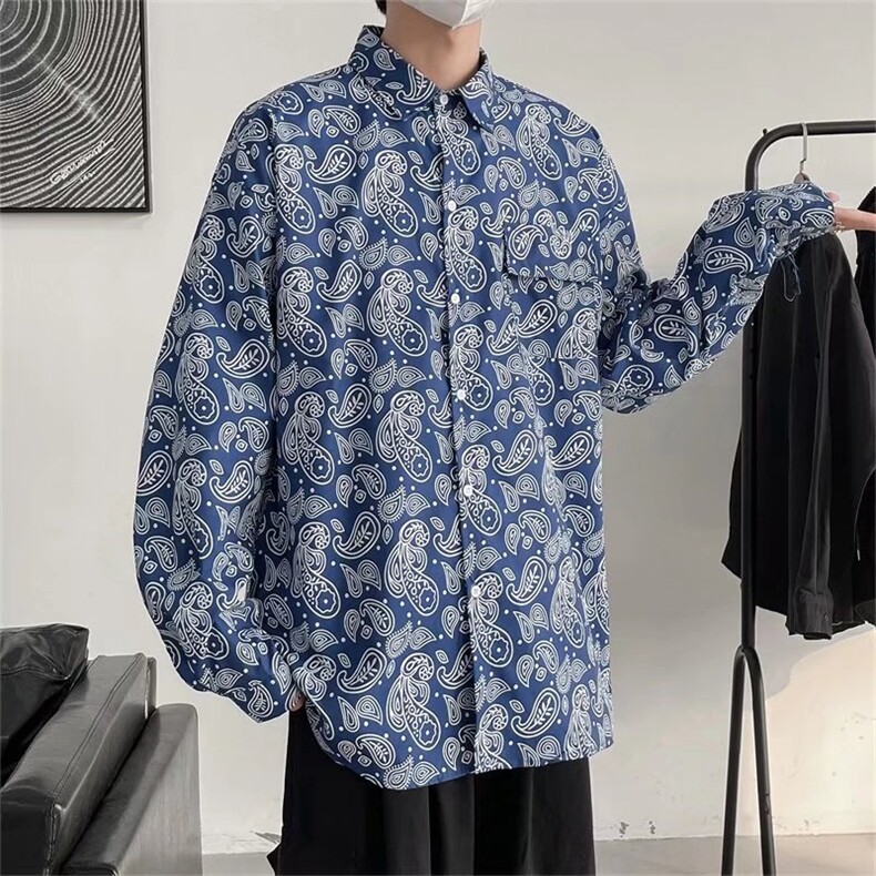 腰果花长袖衬衫男港风日系外套C005P32，男装衬衫，星座1116-2