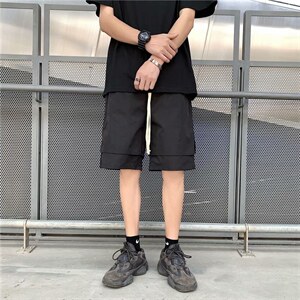夏季五分短裤男港风宽松直筒休闲假两件休闲运动裤韩版DK633-p25图片