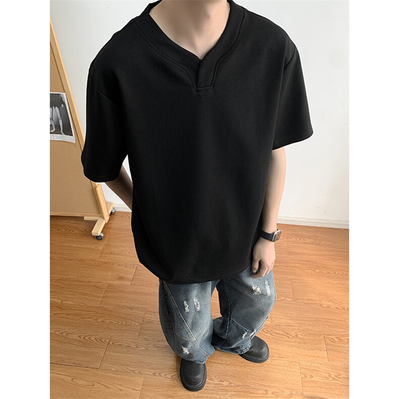 高品质V立领夏季新款男装空气层时尚短袖T恤半袖XZ212-QXS128-P39,男装T恤,星座212