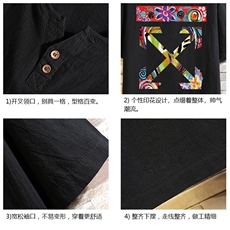 TY61169-P30v领亚麻短袖t恤男大码棉麻半袖半截袖，男装T恤，电商A040A