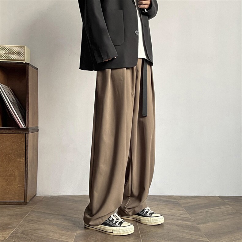 高街美式垂感小西装裤男秋冬季宽松潮流直筒休闲长裤XK257-P38，男装西服套装，星座1008-2