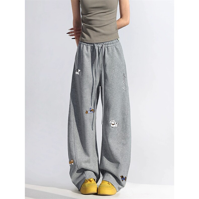 网图慎用360g高克重曼巴棉小狗英文刺绣弯刀裤男K24037特P50控98，男装休闲裤，电商A001-1