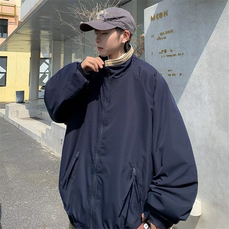 工装棉服男冬季日系复古潮流宽松棉衣外套潮牌拼接棉袄W4143-P82图片