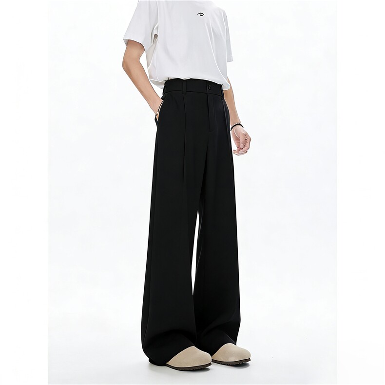 春季薄款微喇休闲裤cleanfit复古垂感西裤男女C62179-TP2558,男装西裤,电商A102