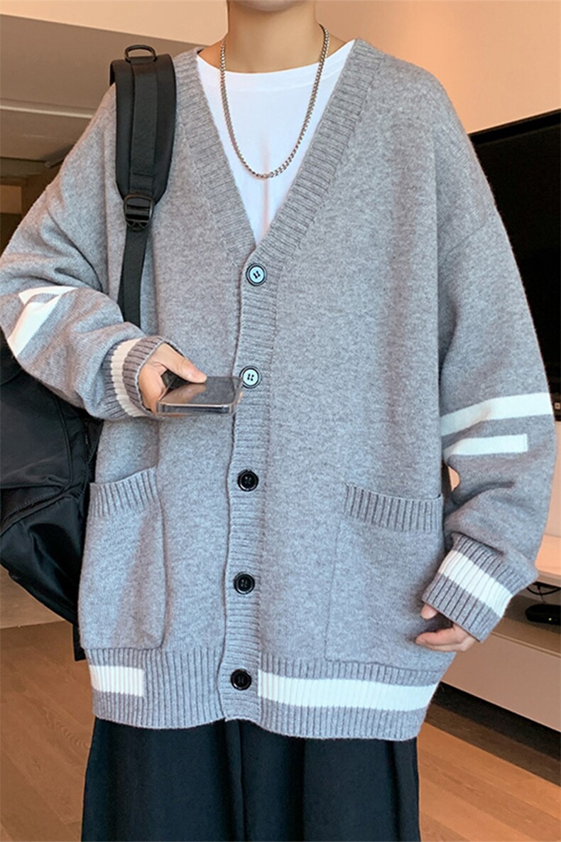 针织开衫男外套休闲韩版潮流时尚2024秋装新款A161-2-MY9013-P45，男装针织衫/毛衣，电商A161-2