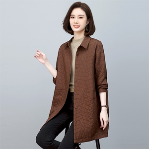 时尚百搭中长款风衣外套显瘦修身气质女装优雅大气春秋新款图片