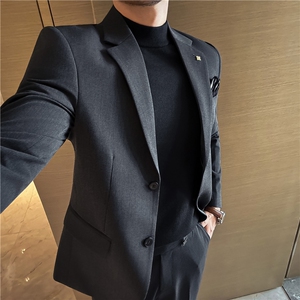 两粒扣平驳领~主推款M-7XL双开叉西装套装西服两件套LJT7056-P173图片