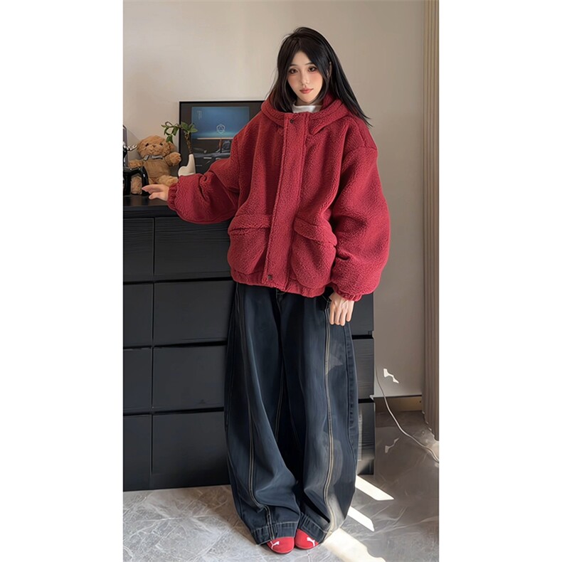 秋冬款街头个性连帽棉衣日系文艺风复古慵懒上衣外套HY878P85,男装棉衣,电商A102B