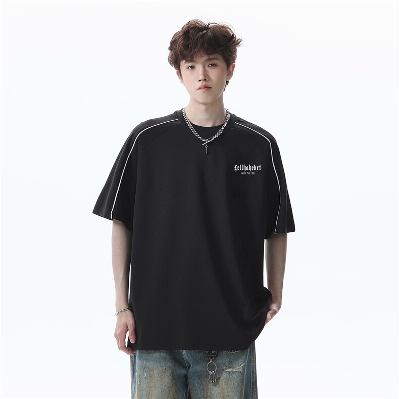 索罗娜面料高品质冰感抗皱设计感白墨短袖T恤MZT171-P30,男装T恤,电商A426-1(原A430-1)