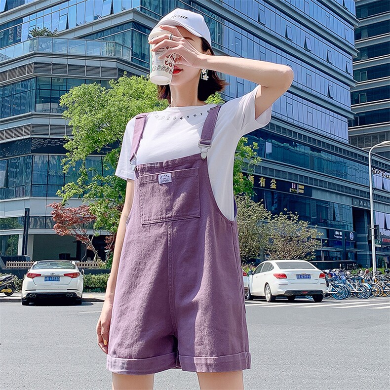 百搭减龄口袋韩版背带裤子2021年夏季常规,女装连体裤,钱塘布衣