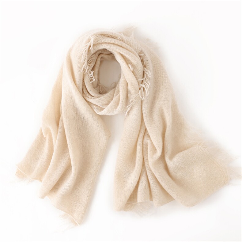 2025年秋季新款百搭女士流苏长方形围巾，围巾，绒上羊绒