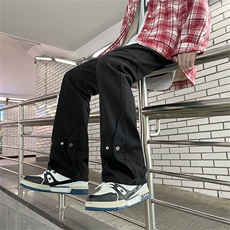 美式高街牛仔裤男韩版潮流暗黑个性帅2024冬季ins长裤RK1293-P43，男装牛仔裤，星座412-3