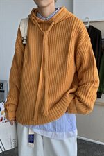 20秋冬港风连帽针织衫毛衣中性情侣纯色百搭韩版潮W01/，男装针织衫/毛衣，钱塘713
