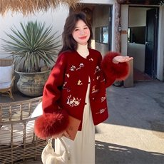 现货新款2183-P390-K569双面羊绒带袖毛狐狸毛可脱，女装双面呢大衣，然然