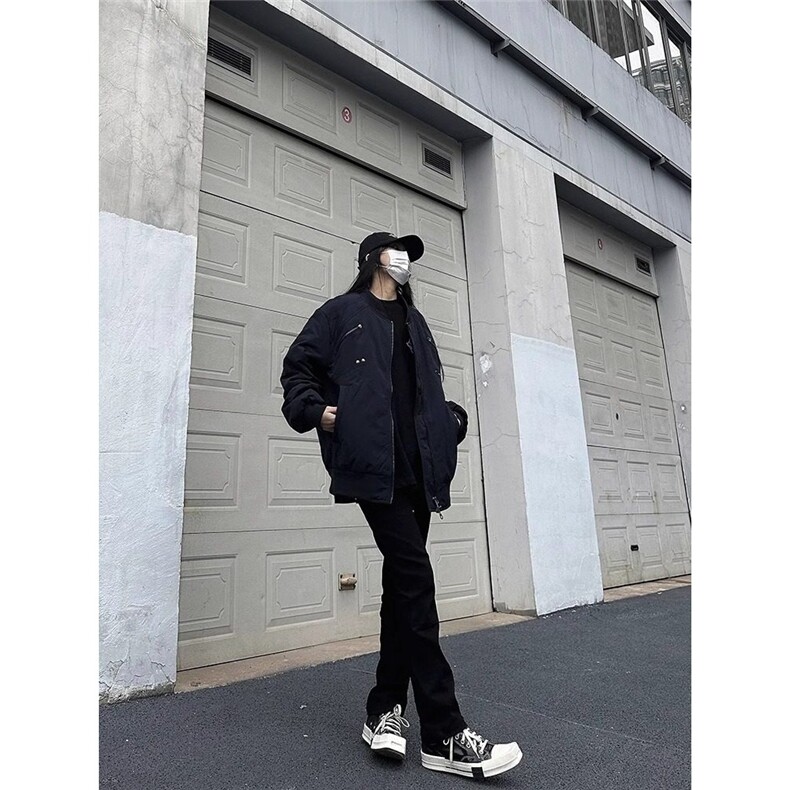 美式高街飞行服夹克外套男秋冬季新款多拉链加厚保暖cleanfit棉服,男装夹克,星座506A