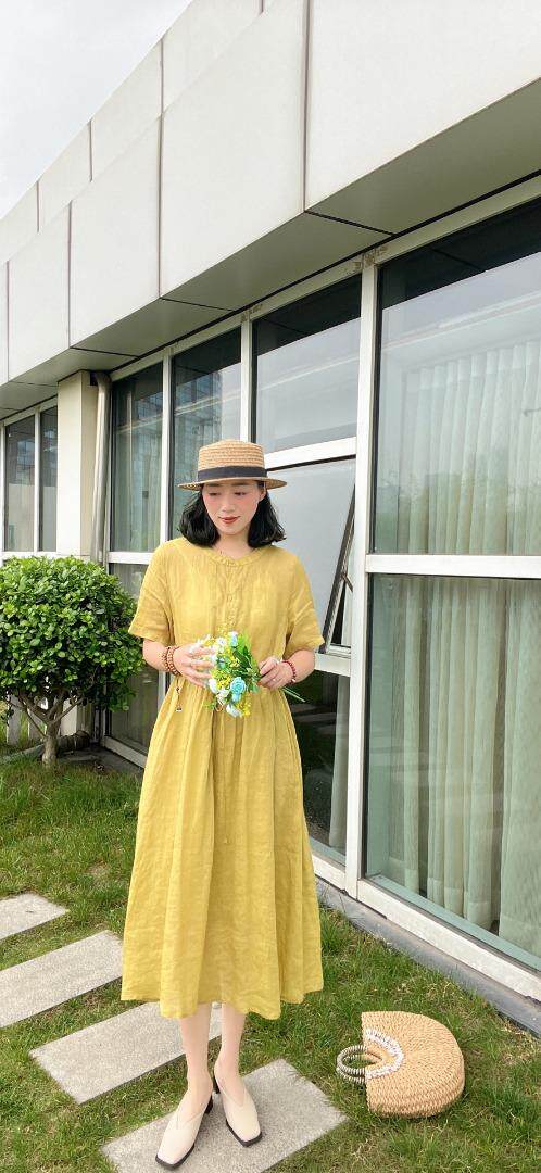 纯苎连衣裙小衫裤子裙子衬衣 时尚风 风淑女风休闲风，女装连衣裙，川哲