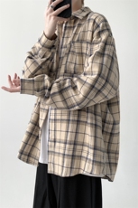现货小香风格子衬衫男生长袖衬衣KD612-P5078，男装衬衫，电商D312-1