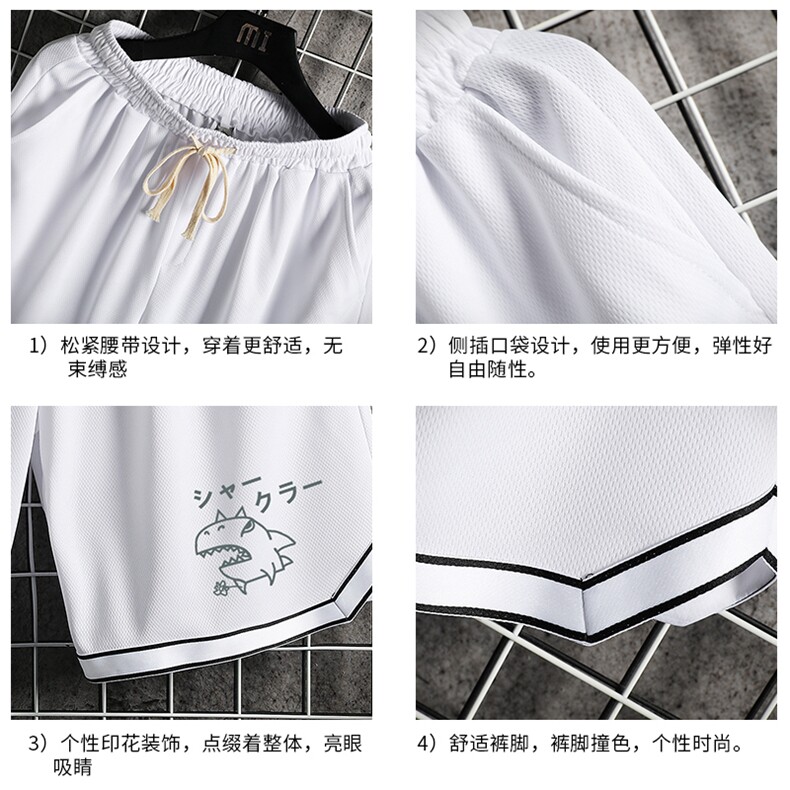 LQ64092-P19篮球夜跑运动短裤男大码宽松冰丝五分裤大裤衩网格,男装休闲裤,电商A040A
