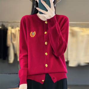 女士羊毛衫简约休闲舒适百搭羊毛开衫图片