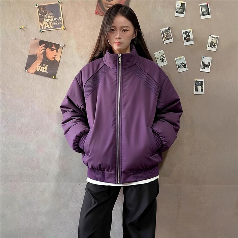 美式立领外套男款秋冬款加厚加棉宽松休闲夹克男女潮流棉服上衣男,男装夹克,星座506A