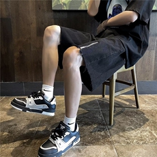 夏款男牛仔短裤流苏开叉拉链五分短裤D1P38，男装牛仔裤，星座1013-1