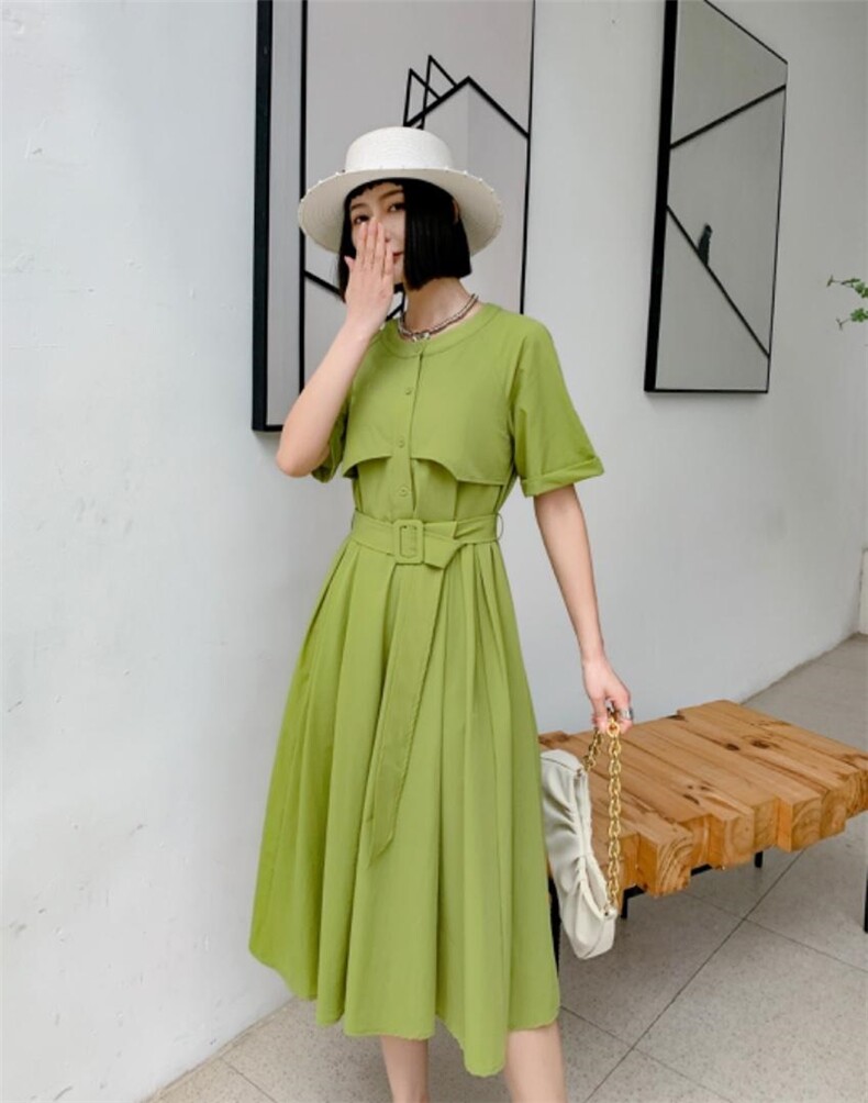 【现货】夏季新款四面弹收腰连衣裙，女装连衣裙，得瑟空间