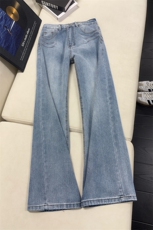 B221美式ins高街暗黑宽松微喇竹节纹牛仔裤LK25585-特P50控78，男装牛仔裤，电商B221