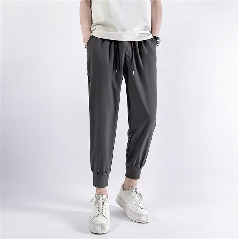 哈伦裤休闲裤男宽松型潮薄夏潮流纯色长裤时尚潮牌束脚KK116-P40，男装休闲裤，星座911-3