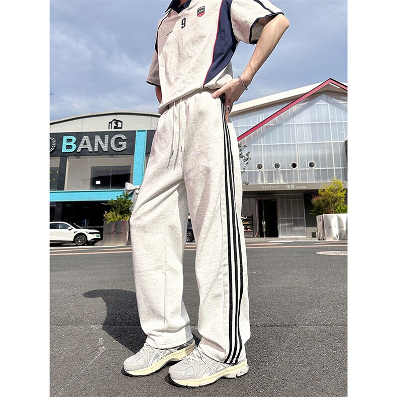 A178K2838P45秋冬季新款三条杠卫裤直筒宽松,男装休闲裤,电商A178