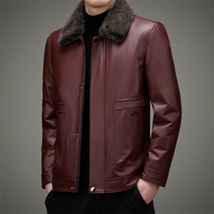 BAMJ-7725钱塘2020-2中年男士秋冬季新款商务休闲夹克皮衣P835图片