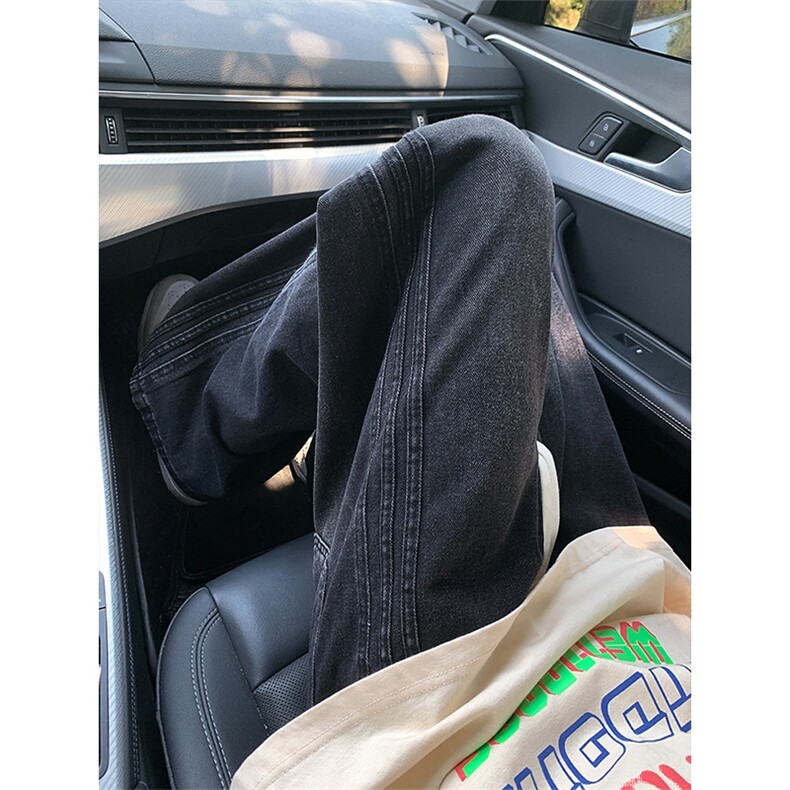 2025秋季新款高品质时尚休闲时尚潮流扎花阔腿牛仔裤2507-特批45，男装牛仔裤，电商A320A