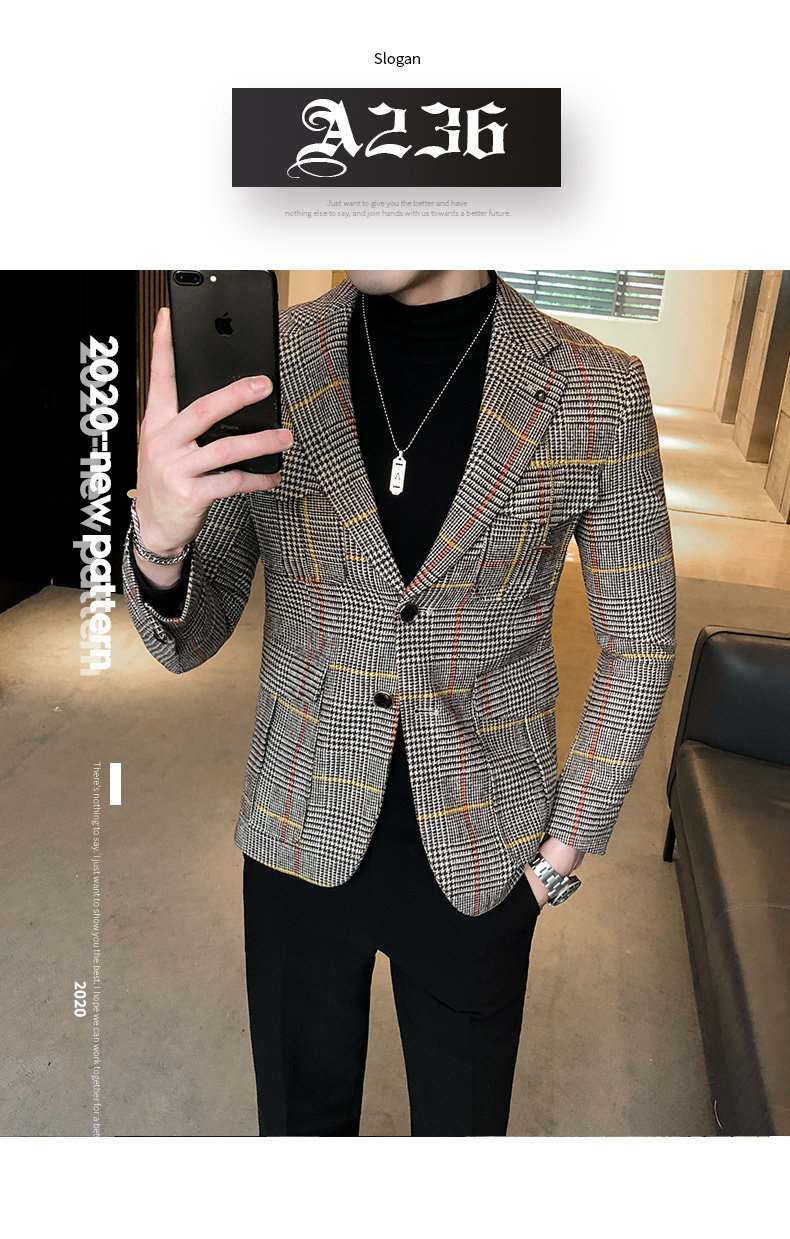 秋冬夹克西装单西修身休闲男士西服A236-XZ-193-P130,男装夹克,电商A236