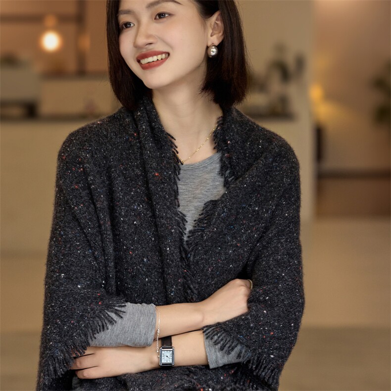 三角形加长七彩点子纱流苏披肩围巾时尚百搭,商品下架区,江帆羊绒
