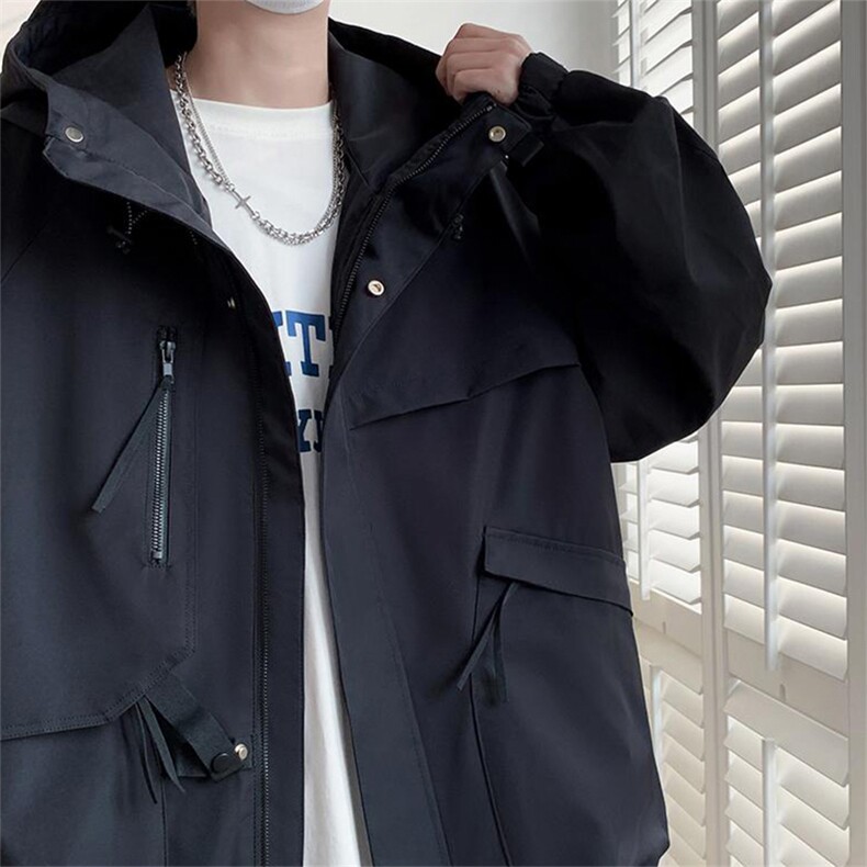 现货5W件冬季三防美式boxy解构连帽雪山冲锋衣棉衣男女棉服厚外套,男装夹克,电商A443