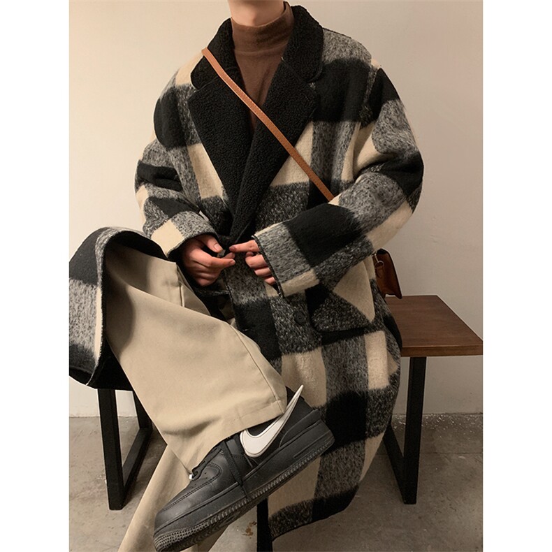 秋冬呢大衣双面穿外套加绒夹克加厚外套长款1016-1 W97 P168 K198图片