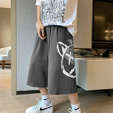 短裤男夏季潮牌ins高街嘻哈印花休闲运动宽松五分裤子DK8804-p28，男装休闲裤，星座1008-1