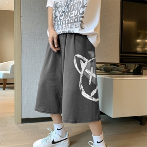 短裤男夏季潮牌ins高街嘻哈印花休闲运动宽松五分裤子DK8804-p28图片