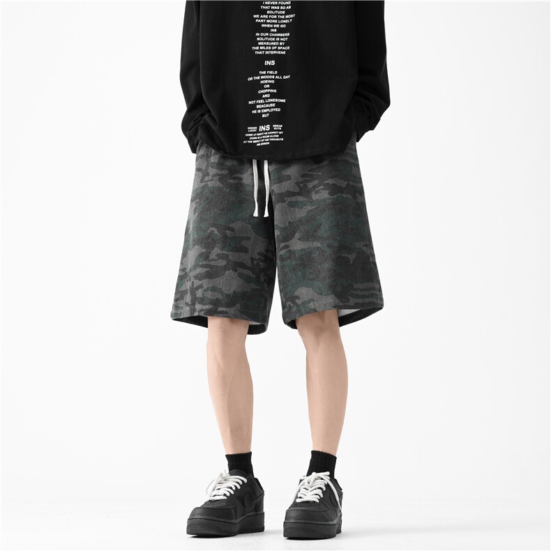 抖音品质夏季新款迷彩潮流宽松牛仔五分裤B315-K24156-特p30控58,男装牛仔裤,电商B315