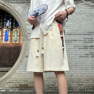 2024 夏季新款 外景大码风棉麻盘扣短裤M-5X HK24452-特P30图片