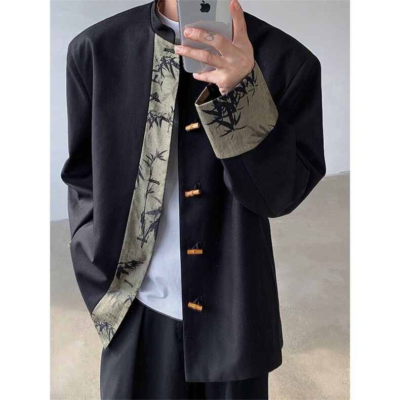 现货！25秋冬新中式竹叶设计感礼服西装外套XZ94-P138,男装西服,电商B288