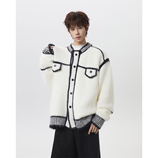 MYDD015-P60重磅痞帅花毛绒绒毛衣外套男女情侣宽松针织衫，男装针织衫/毛衣，星座712A-1