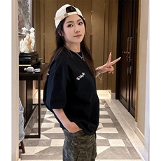 万针全刺绣工艺抖音得物高品质260克重磅纯棉双纱美式高街短袖T恤，男装T恤，电商A486-1