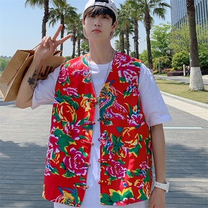MJ02夏秋团队服风男女大妈风汉服外套坎肩背心潮男女大花