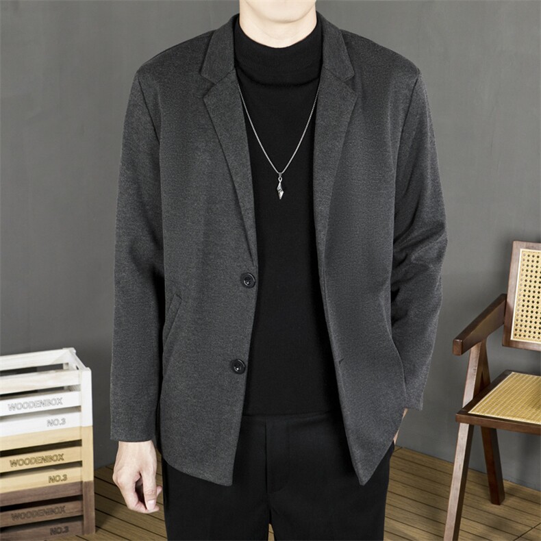 冬季复古咖色毛呢小西装男士外套修身痞帅休闲呢子西服XM53，男装西服，星座1116A-2（原606A-1）
